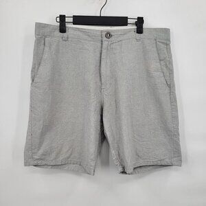 Ron Jon Cotton Hybrid Boardshorts Surf Swim Trunks Solid Lightweight 34 Men Gray
